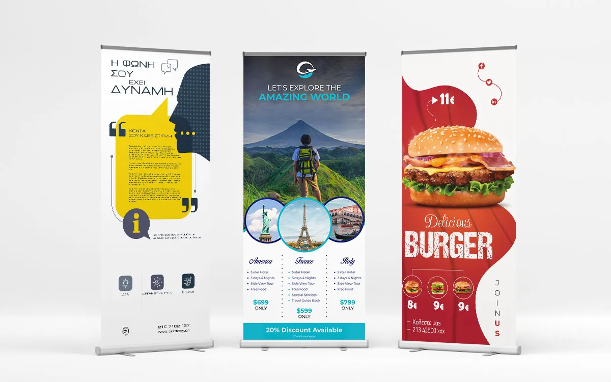 Banner με μηχανισμό roll-up - Online Design